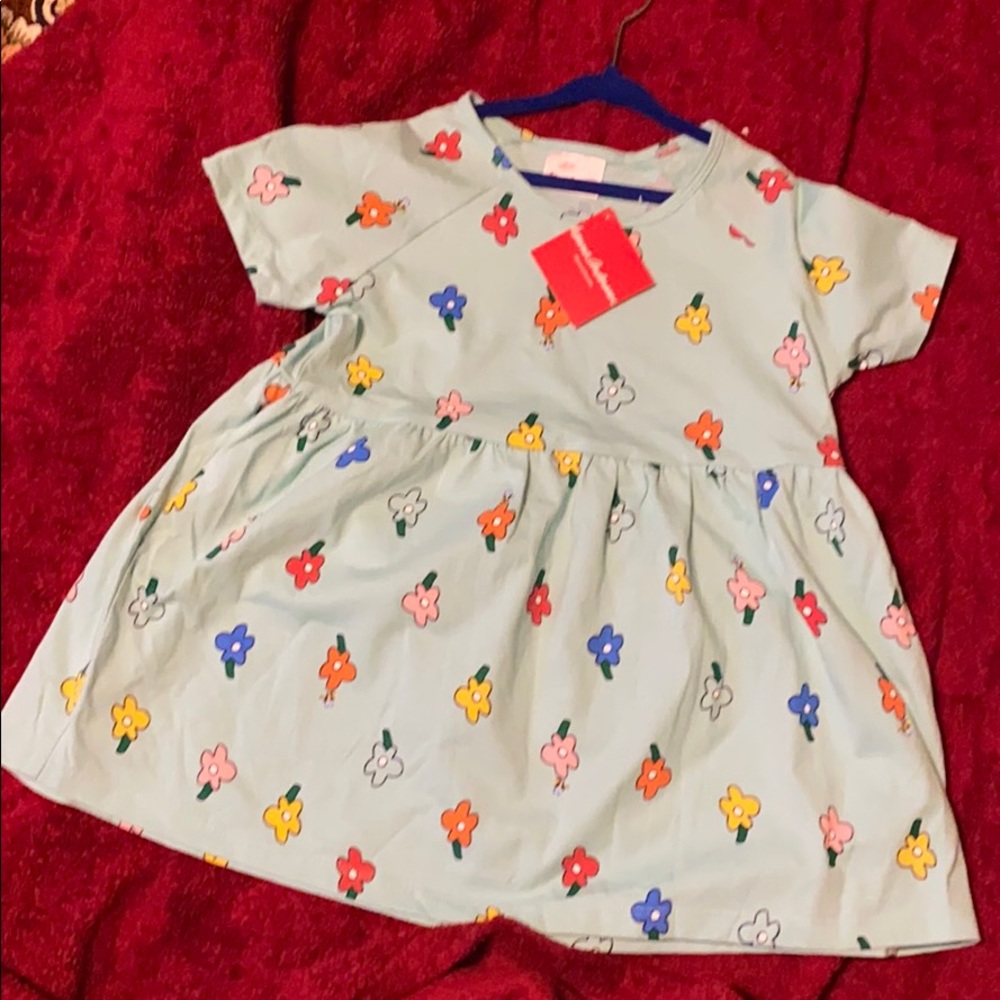 Hanna Andersson Turquoise Flower Swing Top